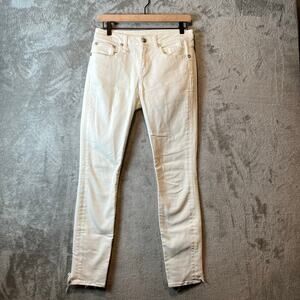 R13 Allison Skinny Jeans Garret White Size 28 Distressed